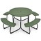 75" Round HDPE 8-Seater Outdoor Picnic Table with Umbrella Hole and Metal Frame